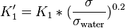 K_1' = K_1*(\frac{\sigma}{\sigma_{\text{water}}})^{\text{0.2}}